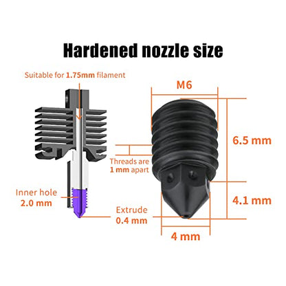 Creativity Hardened Steel Nozzle 0.4mm, Extra Hardened Steel Nozzle Compatible with Lab X1 Carbon X1-Carbon Combo P1P 3D Printer （1PCS） - style: Nozzle - TZ - 0.4MM