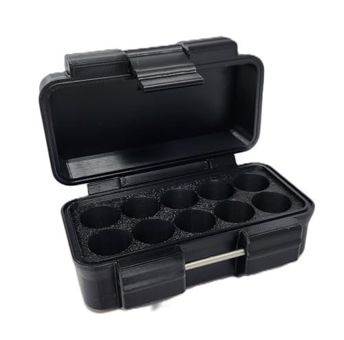 3D Printed - 3ml Vial Storage Case - Freezer Safe Hard Shell Peptide Case for Home, Fridge, Travel (Black/Black, 10 3ml Vials) - color: Black/Black, size: 10 3ml Vials