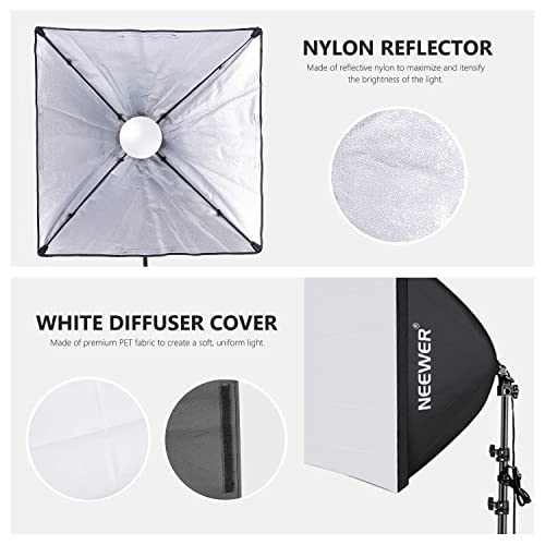NEEWER 700W Equivalent Softbox Lighting Kit 2 Pack, Photo Studio Equipment