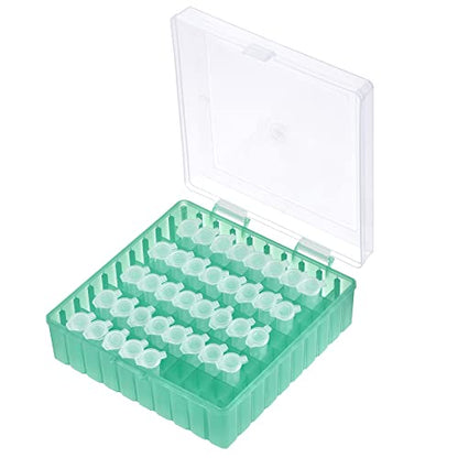 uxcell Centrifuge Tube Freezer Storage Box 100 Places Waterproof Polypropylene Lockable Cryogenic Holder Rack for 1.5/1.8/2ml Microcentrifuge Tubes Vials Samples, Green - color: Green