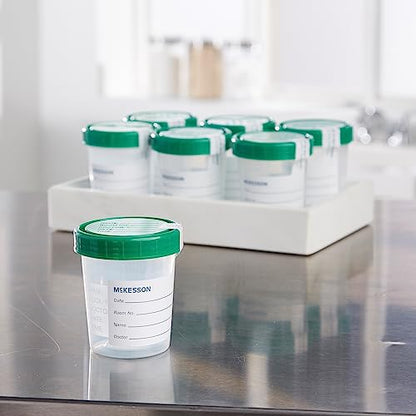 McKesson 16-9526-Case General Purpose Specimen Container High Density Polyethylene Screw-On 4 oz. / 120 Cc Sterile (Pack of 100)