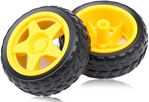 Gebildet 4pcs Geared Motor DC3V-12V DC for Four-Wheel Drive Toy Car/Robotic Body/Aircraft Toys+4pcs Plastic Tire Wheels - style: motor with wheel