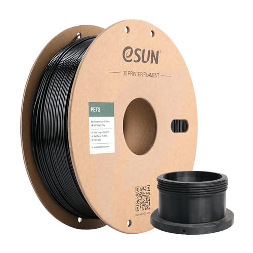 eSUN PETG Filament 1.75mm, 3D Printer Filament PETG, Dimensional Accuracy +/- 0.05mm, 1KG Spool (2.2 LBS) 3D Printing Filament for 3D Printers, Solid Black - color: A-solid Black, size: PETG 1.75MM - 1KG