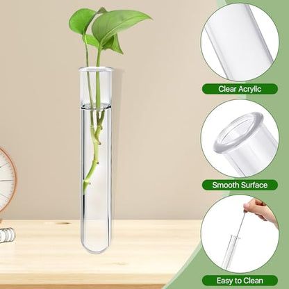 15Pcs Plastic Plant Propagation Tubes, Clear Test Tubes for Plant