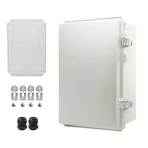 Waterproof Electrical Box Junction Box Weatherproof IP67 ABS Plastic Enclosure Switch Router Project Box Electronics DIY Enclosure with Mounting Plate and Wall Bracket Grey 11.2"x 7.5"x5.5" - color: Grey, size: 11.2"x 7.5"x5.5"