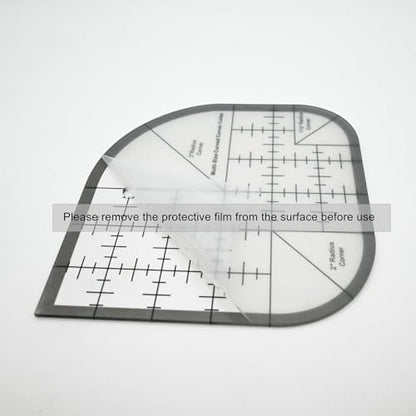 Quilting Rulers Sewing Ruler,Acrylic Quilting Ruler Templates,Precision Cutting Tools for Patchwork Fabric,Sewing Supplies Curved Black(6"x6") - color: Black