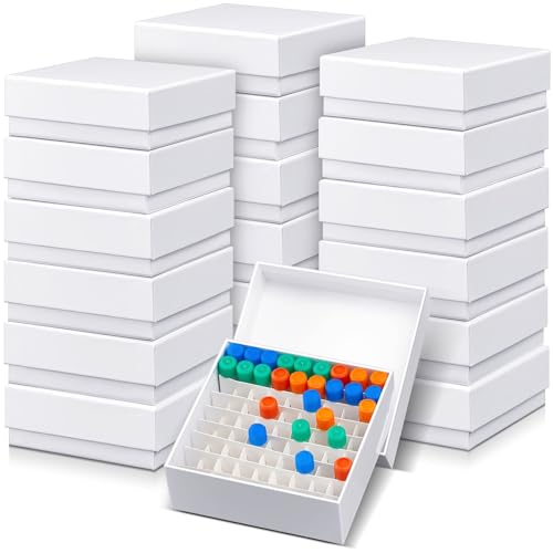Teenyyou 18 Pcs 81 Wells Cardboard Freezer Box for 1.5-2.0ml Tubes, White - color: White, size: 81 Wells, 1.5-2.0 ml