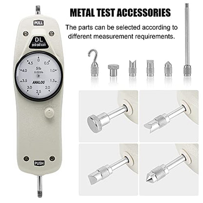 BAOSHISHAN 5lb Push Pull Force Gauge Force Tester Meter with Calibration Certificate and Carrying Case, for Tension and Compression Load Plug Force Destructive Tests DL-5LB - size: 5lb
