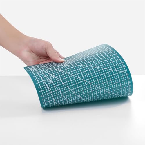 A5 Self-Healing Cutting Mat, Double-Sided Craft Mat with Grid Lines, Precision Rotary Cutting Board for Office Desk, Art Craft, Sewing, Hobby, and DIY Projects ﻿ (Green) - color: Green
