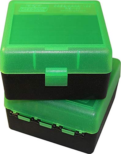 MTM Case-Gard RS-100-16T Flip-Top Rifle Ammo Box, Clear Green/Black - color: Clear Green/Black