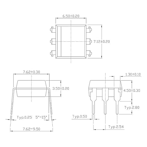4N25 Optocoupler DIP-6 4N25VM 4N25SR2M High Speed Logic Output Optocouplers Transistor 6-Pin (Pack of 10pcs) - style: 4N25