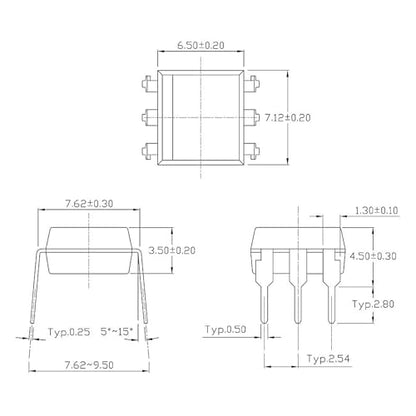 4N25 Optocoupler DIP-6 4N25VM 4N25SR2M High Speed Logic Output Optocouplers Transistor 6-Pin (Pack of 10pcs) - style: 4N25