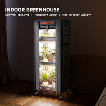 Spider Farmer 4 Tier Mini Greenhouse Plant Shelf with Grow Lights Indoor - size: S-16x12x47in