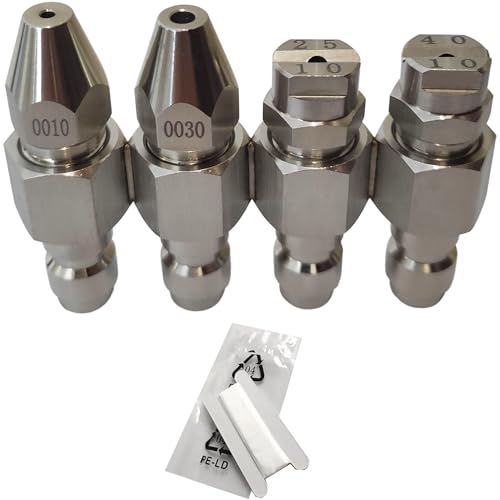 4 GPM Pressure Washer Nozzle,Jrod Tip Water Cleaning Soft Wash Nozzle kits,4 Way J Rod Washing Tip Holder,1/4" Quick Connect 0° 25° 40°