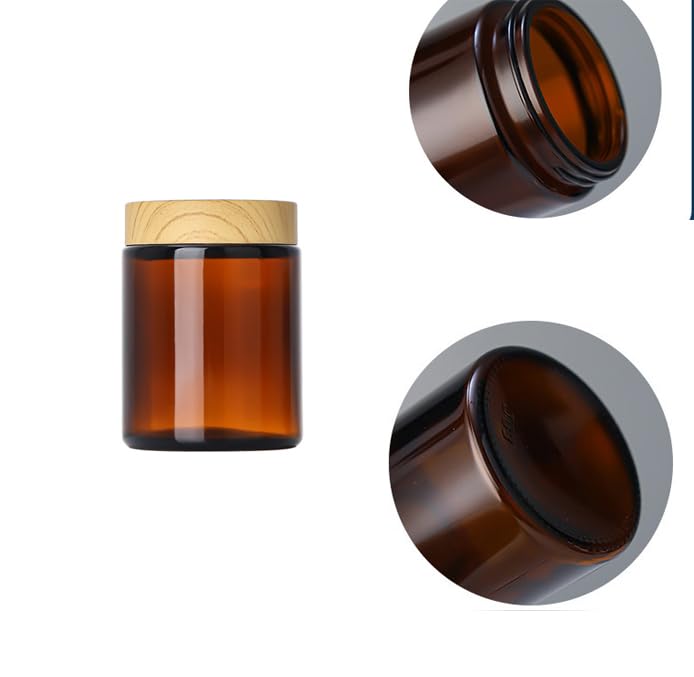 100g Glass Jars Cosmetic Container Jars,Refillable Empty Containers - color: Brown