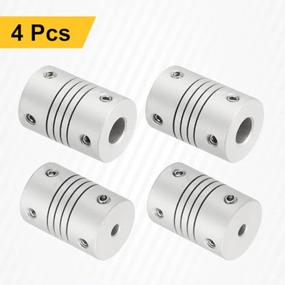 uxcell 4Pcs Flexible Couplings 3mm to 6.35mm Aluminum Alloy Joint Connector - size: 3mm to 6.35mm, style: D16 x L23mm