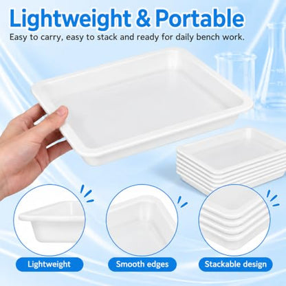 DOITOOL 12 Pcs Lab Trays, Chemical Resistant PP Spill Containment Trays