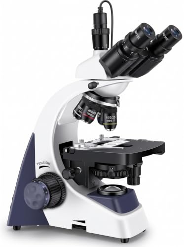 Trinocular Compound Microscope 40X-5000X, Metal Lab USB Kit