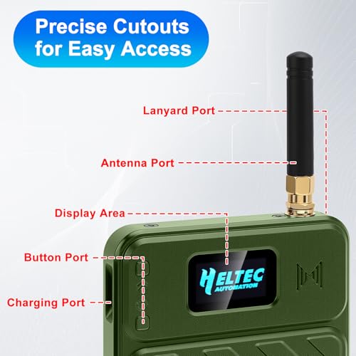 Heltec V3 Case for ESP32 LoRa V3 Development Board Custom Meshtastic Case with Antenna Port and Charging Slot (N32 Plus, Green) - color: Dark Green