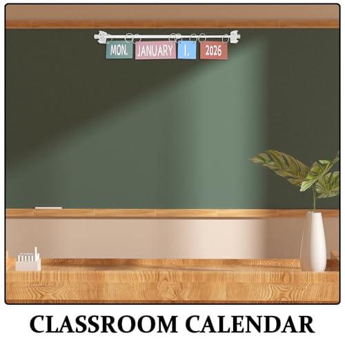 Flip Calendar Bulletin Board for Classroom Adjustable Calendar Holder Teacher School Decor with 54 Date Cards 2026-2028