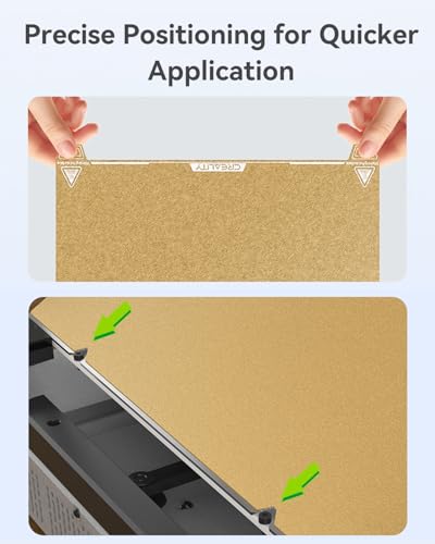 Creality Official Ender 3 V3 Plus Build Plate Gold Textured Surface 315x310mm PEI Sheet Flexible Removable Spring Bed Plate for K1 Max, Ender 3 V3 Plus(Without Magnetic Base) - color: Textured Gold, size: K1 Max/Ender 3V3Plus