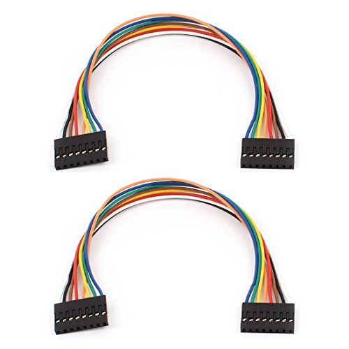 uxcell 2pcs 2.54mm Pitch 8 Pin Female to Female Breadboard Jumper Wire 20cm