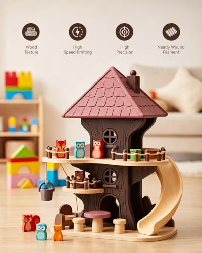 SUNLU 2KG Wood PLA Filament 1.75mm, Cherry & Maple Wood Filament - color: Pla Wood Cherry Wood+maple Wood
