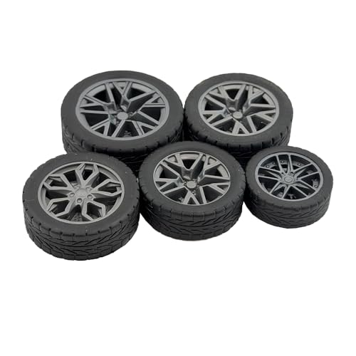 10PCS Toy Wheel Model Car Wheel with 5PCS Round Rod Shaft Axles for DIY Model Toy RC Car Truck Robot Building Project (2.5x38mm) - style: 2.5x38mm