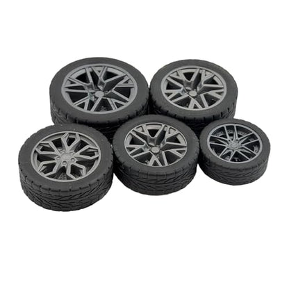 10PCS Toy Wheel Model Car Wheel with 5PCS Round Rod Shaft Axles for DIY Model Toy RC Car Truck Robot Building Project (2x30mm) - style: 2x30mm