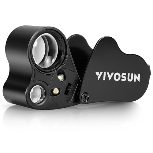 VIVOSUN 30X 60X Illuminated Jewelers Loupe with LED Light, Black, 1-Pack - color: Black, size: 1 Pack
