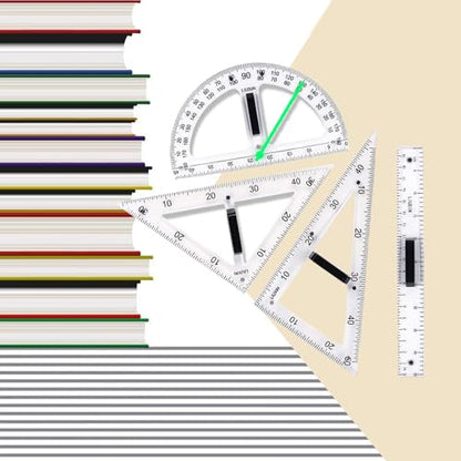 Math Ruler Magnetic Classroom Math Geometry Tool Set Enhances Classroom Learning, Easily Mounts to Blackboard Protractor Measuring Ruler Triangle Ruler (Tp2pc) - size: Tp2pc
