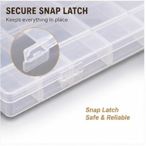 24Grid Clear Plastic Organizer Box Mini Bead Storage Craft Supply Container - color: White