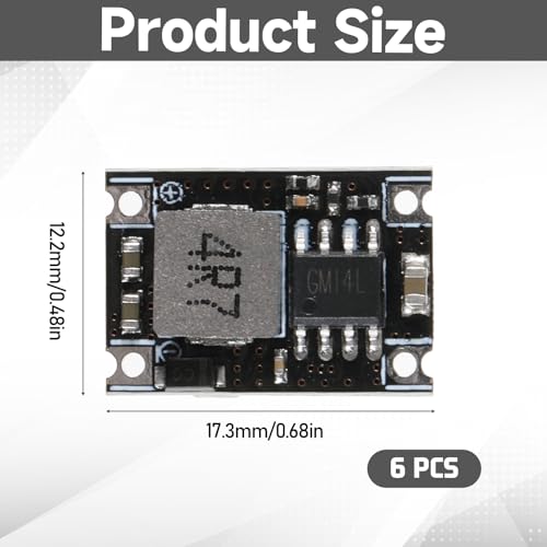6 Packs 5V Buck Converter Module, 5V-30V to 5V DC DC Voltage Regulator Mini MP1584EN DC-DC 3A Power Supply Adjustable Module PCB Board Power Buck Modules