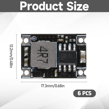 6 Packs 5V Buck Converter Module, 5V-30V to 5V DC DC Voltage Regulator Mini MP1584EN DC-DC 3A Power Supply Adjustable Module PCB Board Power Buck Modules