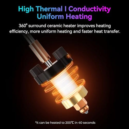 Creality Official K1/K1 MAX/K1C/K1 SE Hotend Kit New Version, Upgrade K1C Ceramic Heating Block Kit, Support 300°C High Temperature and 600mm/s Fast Speed Printing, for Creality K1 Series 3D Printers - style: K1 Series