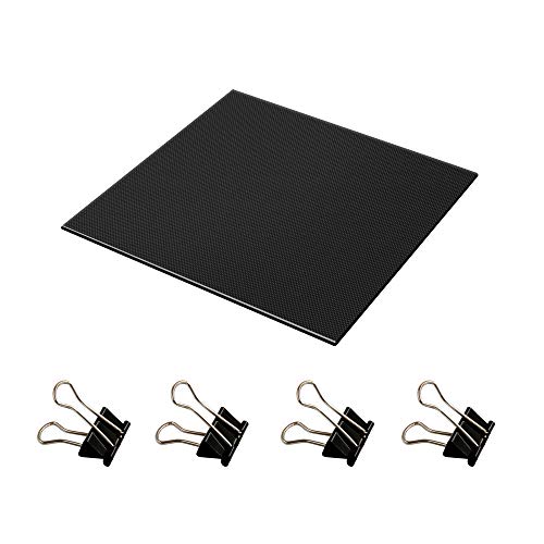 3D Printer Platform Heated Bed 235x235x4mm Build Surface Tempered Glass Upgraded Build Plate with 4pcs Clips (235x235mm) - size: L*W*H:235x235x4mm