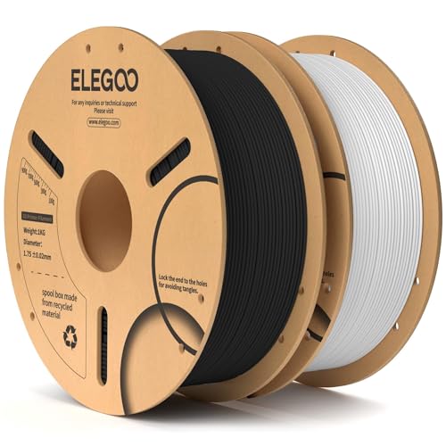 ELEGOO PLA 3D Printer Filament 1.75mm Black & White 2KG - color: Black & White, size: 2kg