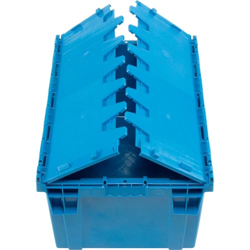 Global Industrial Plastic Distribution Container With Hinged Lid, 3.8 Cu.