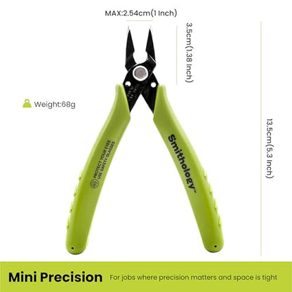 Smithology Mini Needle Nose Pliers 3-Pack, 5.3" Long Nose, Serrated Jaws
