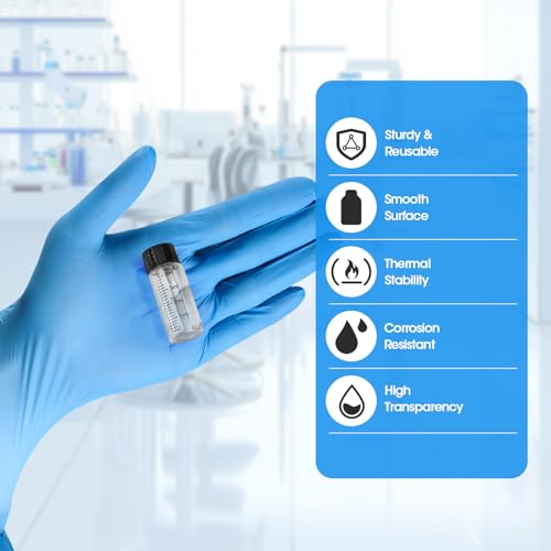 12PCS 4ml Clear Glass Graduated Vials with Screw Caps & Plastic Stoppers - color: CLEAR, size: 4ml