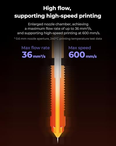 Creality Official K1C/K1 SE Nozzle, 0.6mm 1 PCS Quick-Swap 3D Printer K2 SE Nozzle, Copper Alloy and Hardened Steel with Titanium Alloy Heat Break for K1C, K1 SE, K2SE, Ender 3 V3, Ender 3 V3 Plus - style: 1PCS 0.6mm