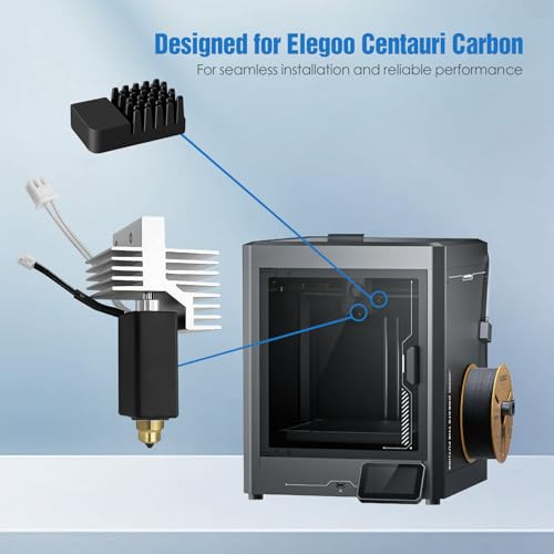 Hotend Kit for Elegoo Centauri Carbon, Fully Pre-Assembled Replacement Hotend with 0.4mm Brass Nozzle, Silicone Socks & Nozzle Wipers Included - 3D Printer Accessories - color: Hotend Kit