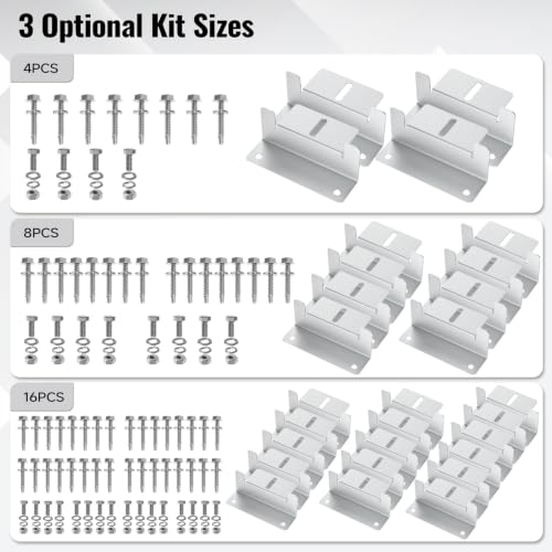 16Units Solar Panel Mounting Z‑Brackets for RV Boat Trailers & Off‑Grid Use - size: 4set