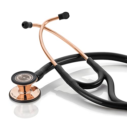 ADC Adscope 601 Convertible Cardiology Stethoscope, AFD Tunable Technology - color: Rose Gold with Black Tubing