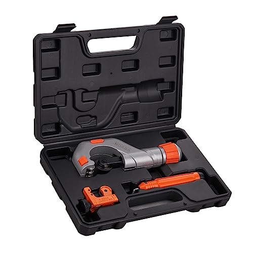 VEVOR 3PCS Tubing Cutter Set, 3/16"-2" O.D. Copper Pipe Cutter, 1/8"-7/8" O.D. Mini Tube Cutter and Deburring Tool, Heavy Duty Pipe Cutter Set for Copper, Aluminum, Stainless Steel, Plastic Pipes - size: 3/16"-2" O.D.