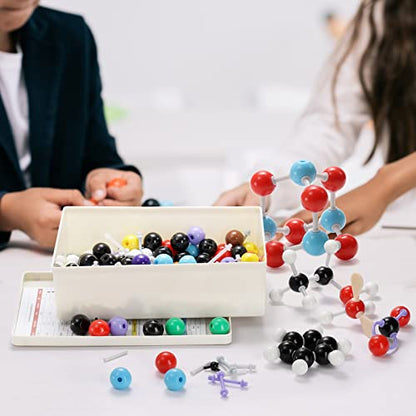 SOUJOY 444 Pcs Chemistry Molecular Model for Building Organic and Inorganic Structures, 3D Visual Science Learning Set with Atoms Bonds, Links and Short Link Remover Tool for Students, Teachers