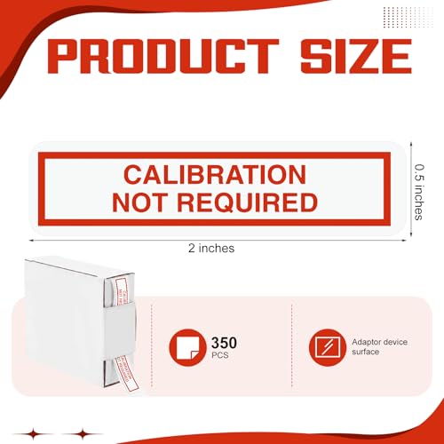 Novabright 350 Pack Calibration Not Required Labels in Dispenser Box - color: Red, White, size: 0.5 x 2 Inches, style: Calibration Not Required