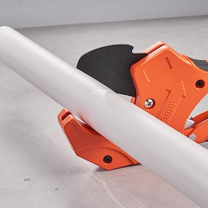 VEVOR PVC Pipe Cutter, Up to 2-1/2" O.D. Ratchet Pipe Cutter Heavy Duty, Professional Tube Cutting Tool with SK5 Steel Blade & Ergonomic Handle, Uses for PVC, CPVC, PP-R, PEX, PE, Rubber Hose - size: 2-1/2" O.D.