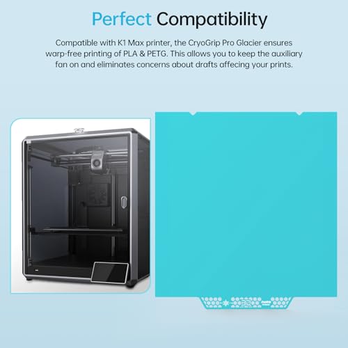 BIQU CryoGrip Pro Glacier Build Plate for K1 Max 3D Printer - color: Glacier-Blue, size: 310*315MM, style: Glacier