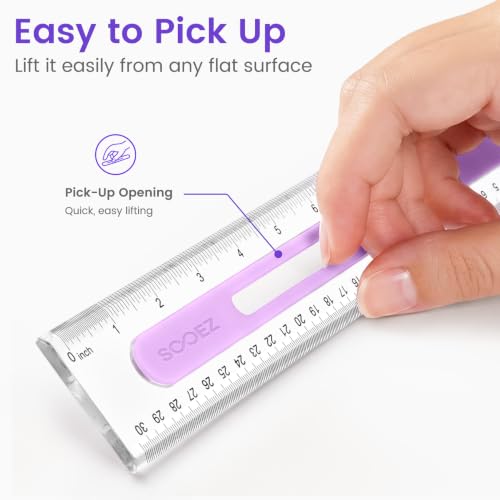 Sooez 6 Pack Ruler 12 Inch, Anti-Slip Clear Rulers for Kids School, Pastels - color: Pastels Style, size: 6 Pack